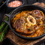 Stew beef shank meat OssoBuco, italian osso buco steak.