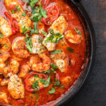 Traditional Creole cajun court bouillon with fish and seafood gumbo chowder stew