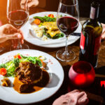 Couple having romantic dinner at home
