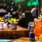Cocktails with Red Bull in the lounge bar