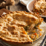 Hearty Homemade Chicken Pot Pie using canned chicken with Peas and Carrots
