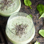 Keto smoothie with spinach, kiwi and yogurt.