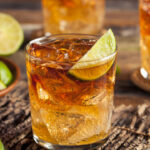 Dark and Stormy Rum Cocktail with Lime and Ginger Beer