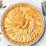 Homemade apple tart on wooden table