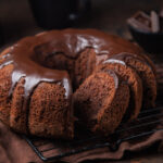 bundt cake with chocolate glaze