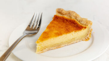 Slice of traditional buttermilk pie