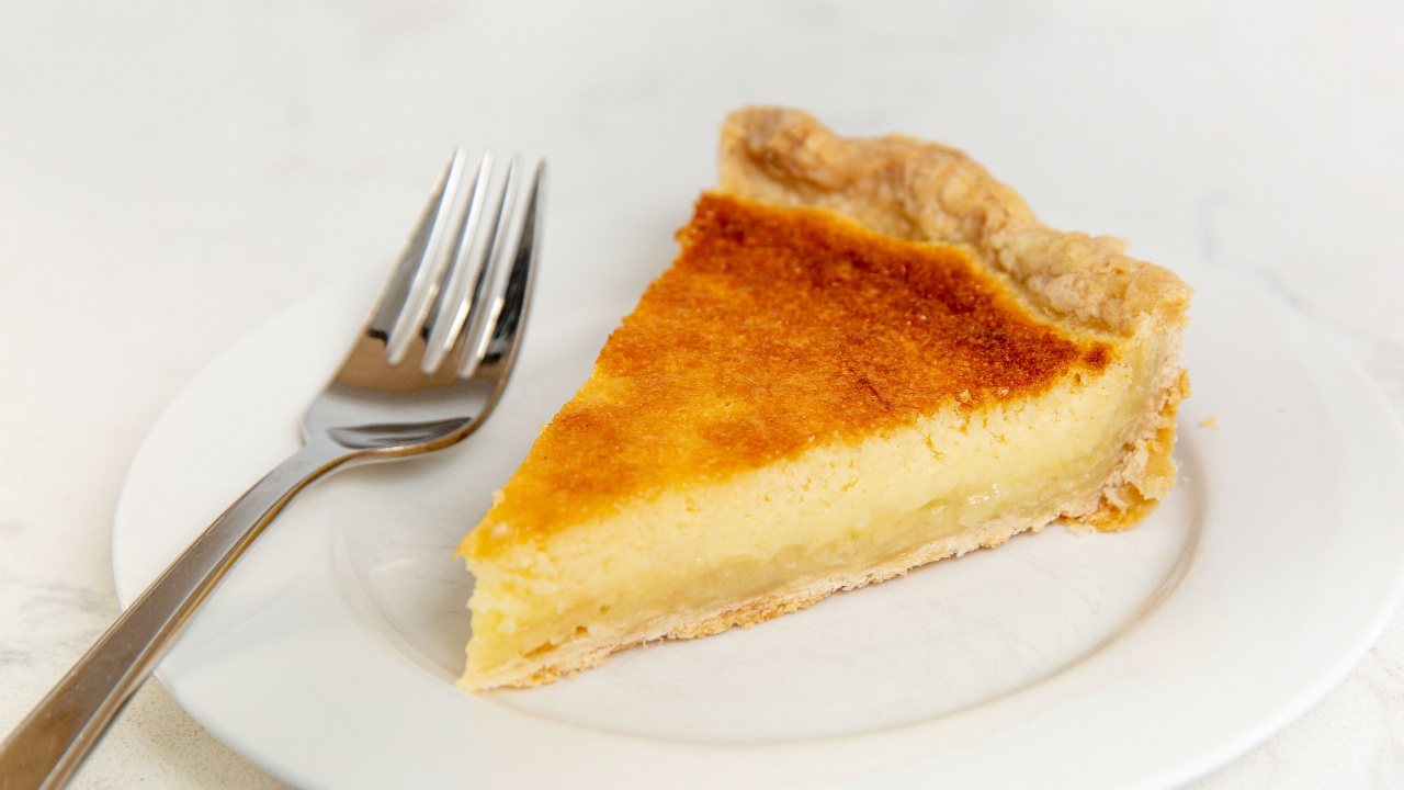 Slice of traditional buttermilk pie