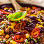 Chili con carne in a clay bowl