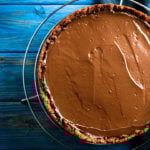 American Pie on rustic background with top view copy space.