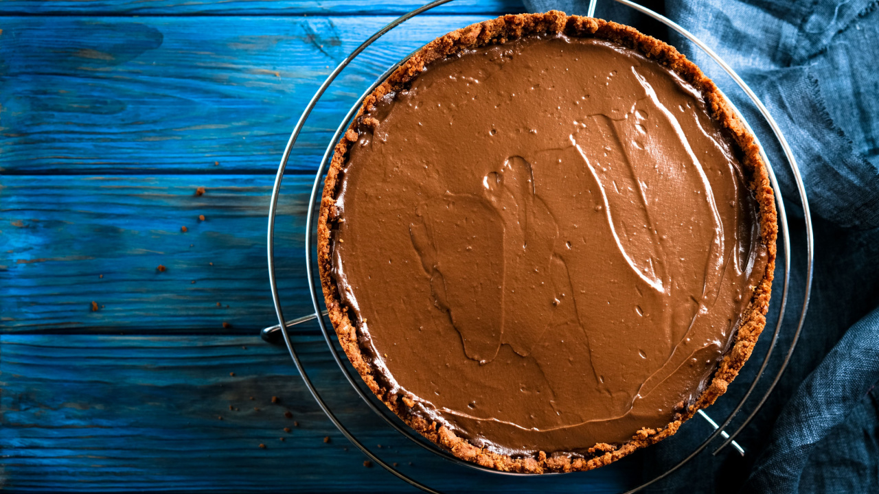 American Pie on rustic background with top view copy space.