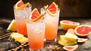 Grapefruit and pineapple mocktail