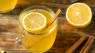 Homemade Hot Toddy Cocktail with Whiskey and Lemon