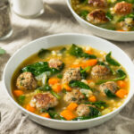 Hearty Homemade Italian Wedding Soup with Spinach and Meatballs