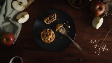 Mini Apple Pie Tarts in dark style food image