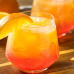 Boozy Refreshing Tequila Sunrise Cocktail with Grenadine.