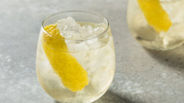 Boozy Refreshing White Wine Spritzer with a Lemon Peel