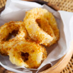 air fried onion rings baked in an air-fryer