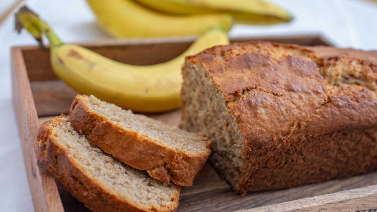 Healthy banana bread for breakfast