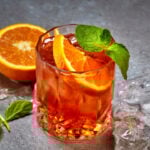 Classic Italian Aperol Spritz cocktail.
