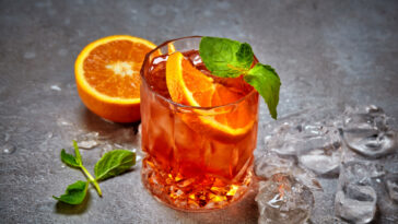 Classic Italian Aperol Spritz cocktail.