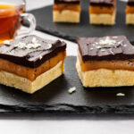 Millionaire's shortbread with chocolate and caramel
