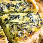 slice of spinach quiche